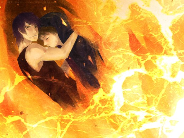 Парень и девушка в огне