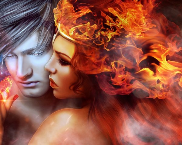 Огненные мужчина и женщина