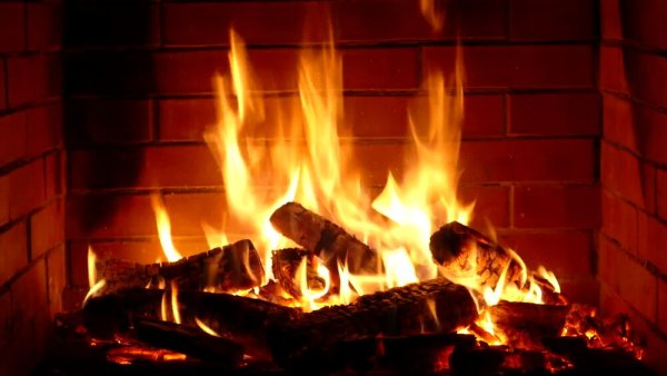 Огонь камин красный