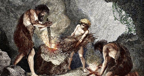 Древний человек и огонь