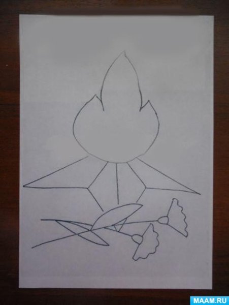 Рисование вечный огонь старшая группа