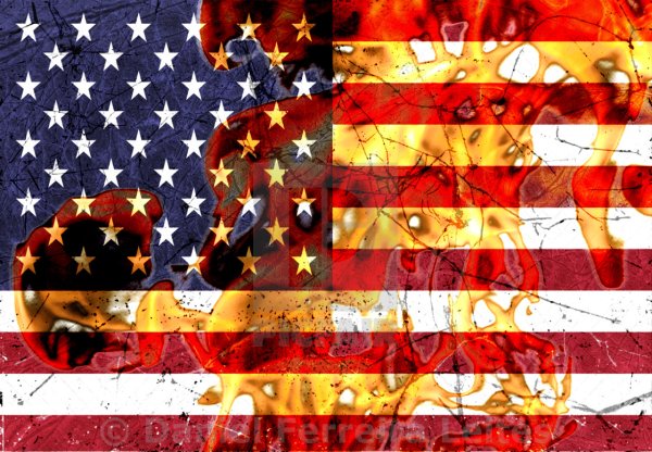 Американский флаг горит