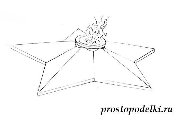 Вечный огонь рисунок карандашом