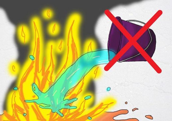 Нельзя гасить загоревшие Электроприборы водой