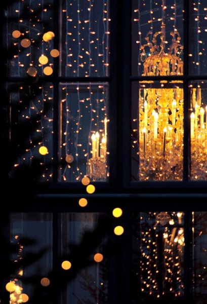 Огоньки на окна новогодние