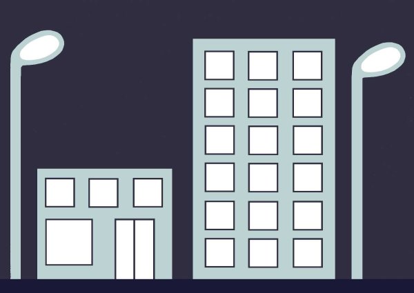 Огоньки в окнах домов рисование в младшей группе