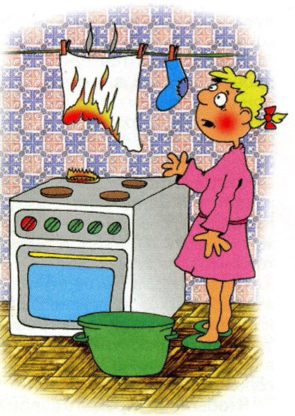 Сушка белья над газовыми плитами