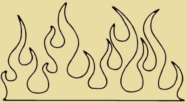 Языки пламени трафарет