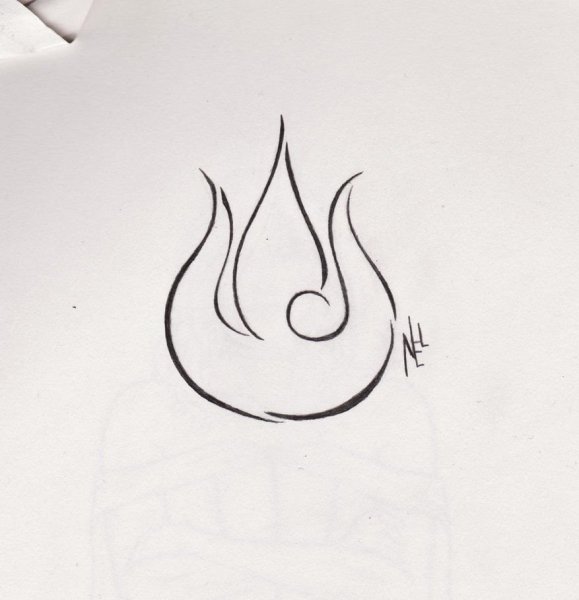 Тату огонь Минимализм