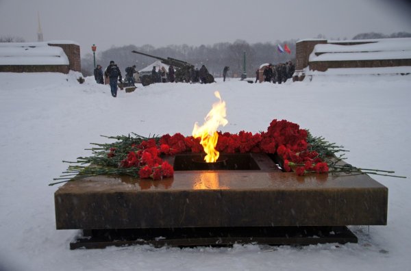 Вечный огонь на Марсовом поле в Санкт-Петербурге
