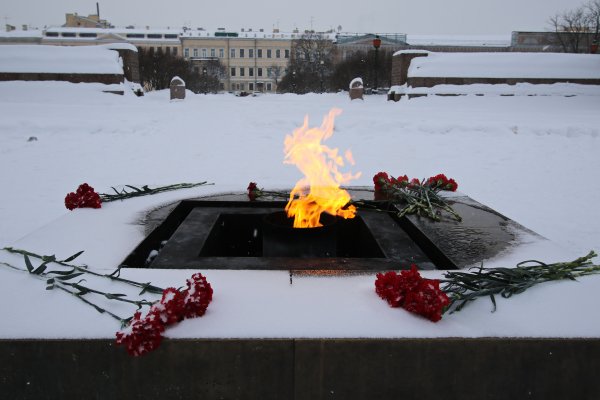 Вечный огонь на Марсовом поле в Санкт-Петербурге