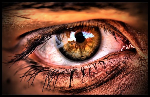 В глазах отражение мужчины