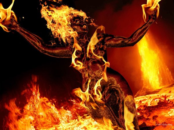 Демон сгорающий в пламени