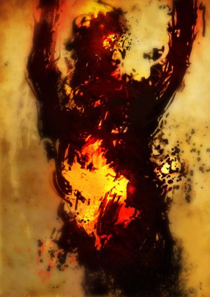 Человек горит арт
