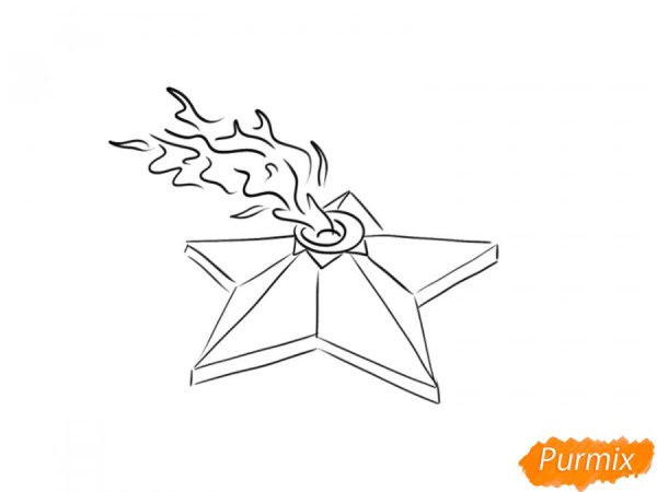 Звезда вечного огня сбоку чб