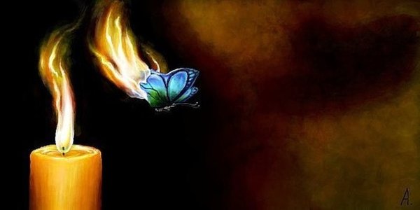Мотылек и свеча