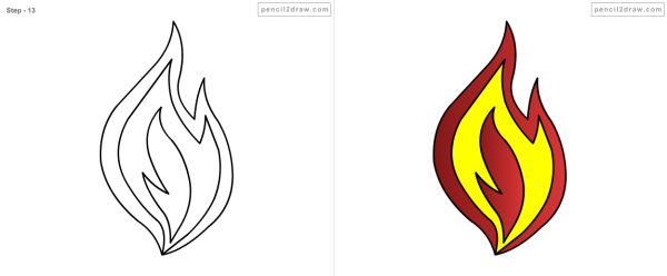 Огонь рисунок для вырезания