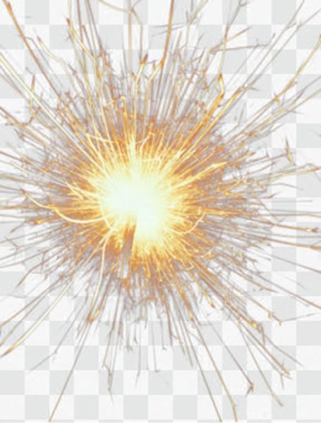 Бенгальский огонь на прозрачном фоне