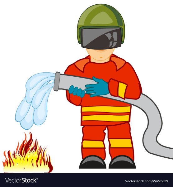 Пожарные тушат пожар для детей