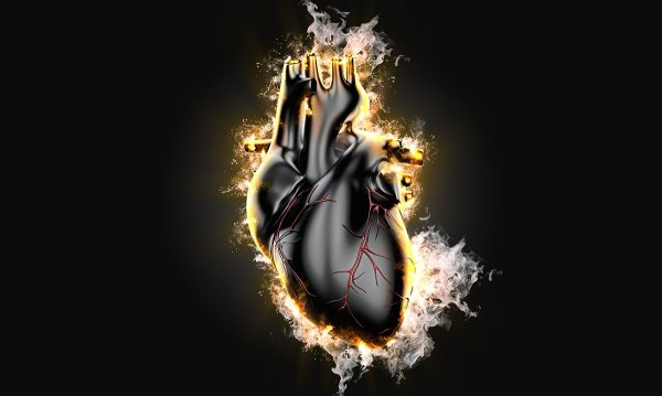 Горящее сердце человека