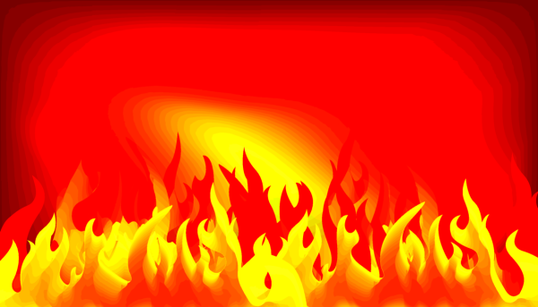 Пламя огня на Красном фоне
