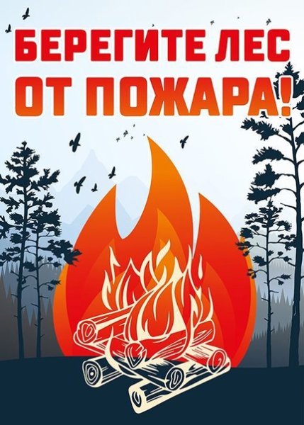 Противопожарные плакаты в лесу