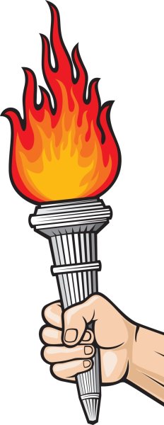 Рука с факелом вектор