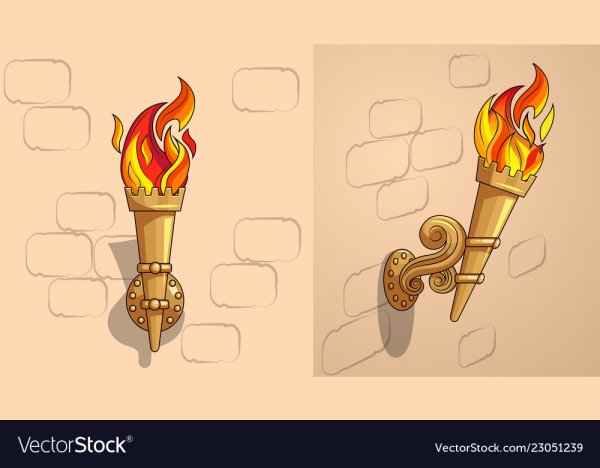 Мультяшный факел на стене