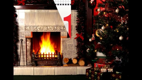 Камин Рождество сбоку