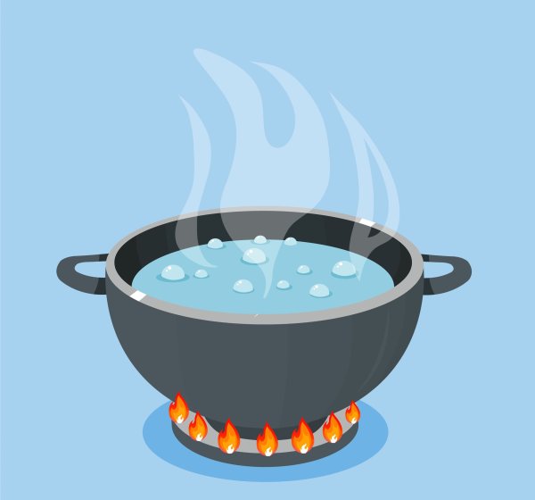 Кастрюля с водой мультяшная