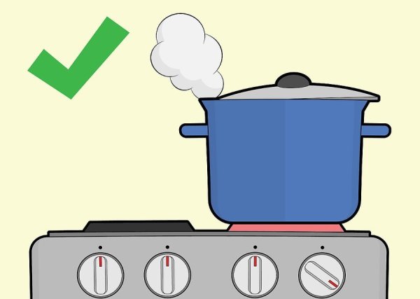 Кастрюля с водой мультяшная