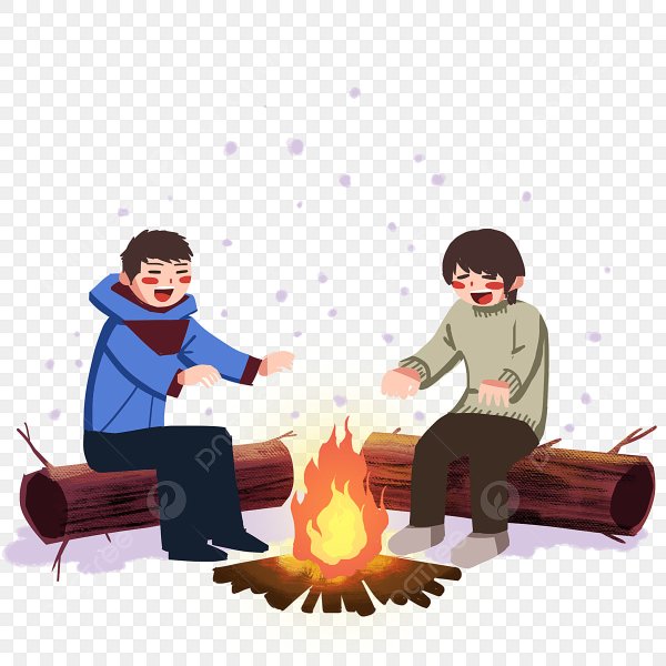 Люди греются у костра