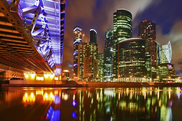 Огни ночной Москвы