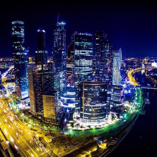 Огни ночной Москвы