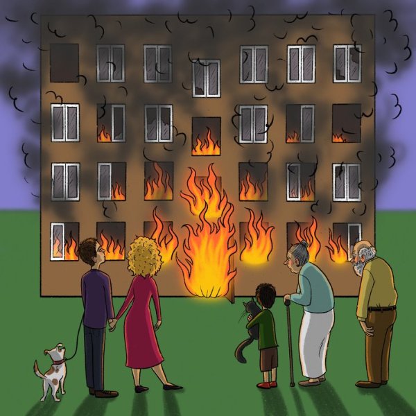 Пожар иллюстрация