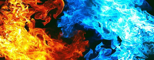 Огненный красно синий фон