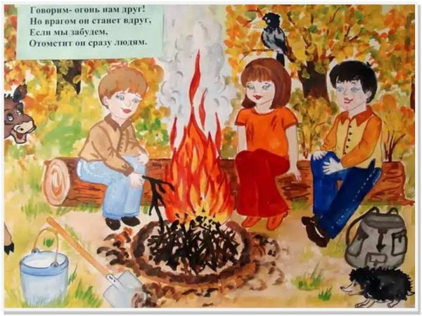 Пожарная безопасность в лесу костер