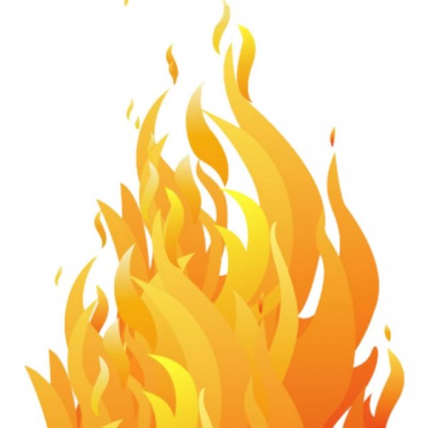 Огонь на белом фоне