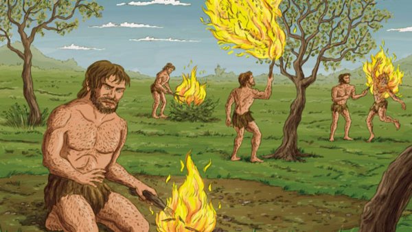 Древний человек и огонь