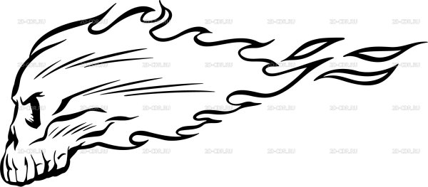 Трафарет на машину огонь