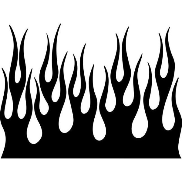 Тату пламя черно белое