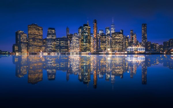 Ночной Нью-Йорк Манхэттен