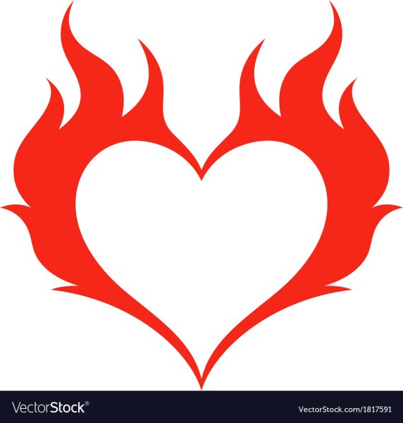 Сердце в огне - Сердца - Раскраски антистресс