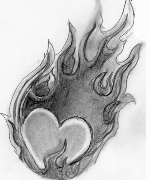 Сердце рисунок карандашом