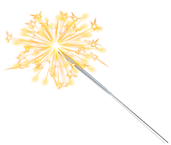 Бенгальские огни на белом фоне