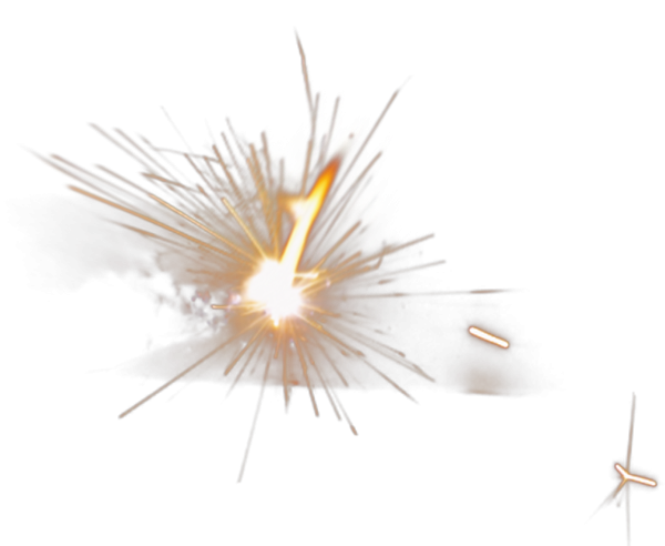 Бенгальский огонь на прозрачном фоне