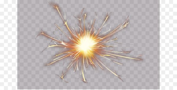 Бенгальский огонь на прозрачном фоне