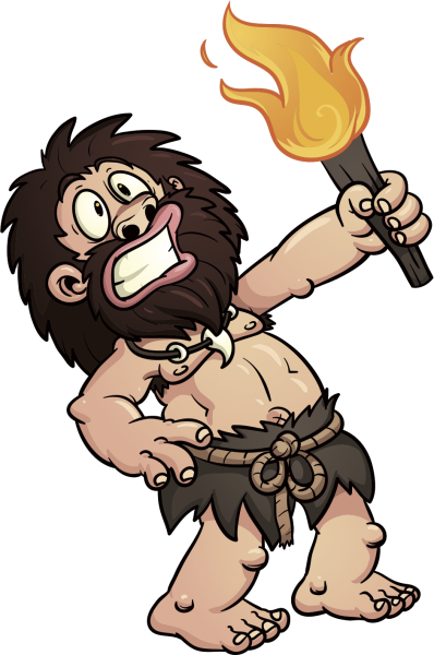 Доисторический человек с дубиной