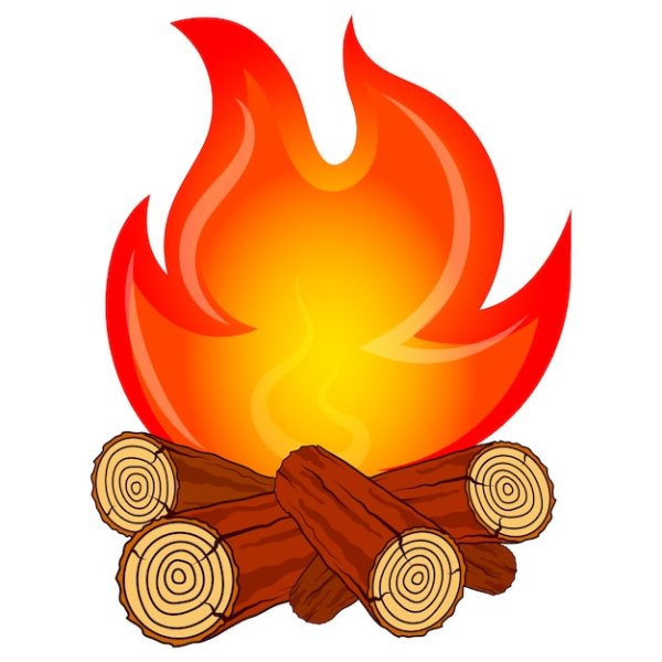 Огонь с дровами для детей