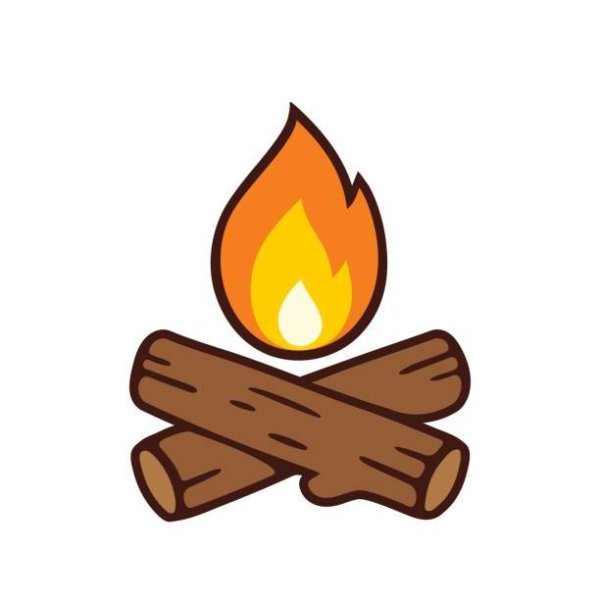 Огонь с дровами для детей